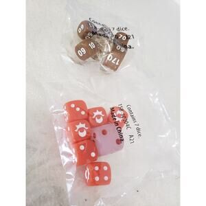 Lot 2 New Pokemon Sun Moon Brilliant Stars Orange Brown White Dice Set Of 7 Dice